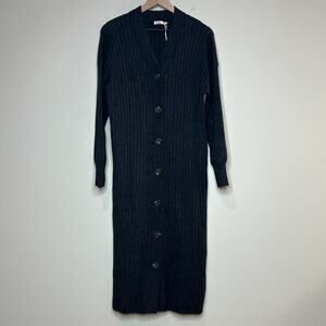NWT Faherty Gray Jackson Ribbed Knit Duster Cardigan Sweater Size S Dress